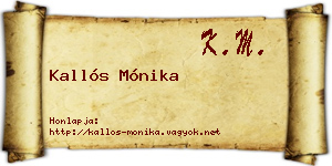 Kallós Mónika névjegykártya
